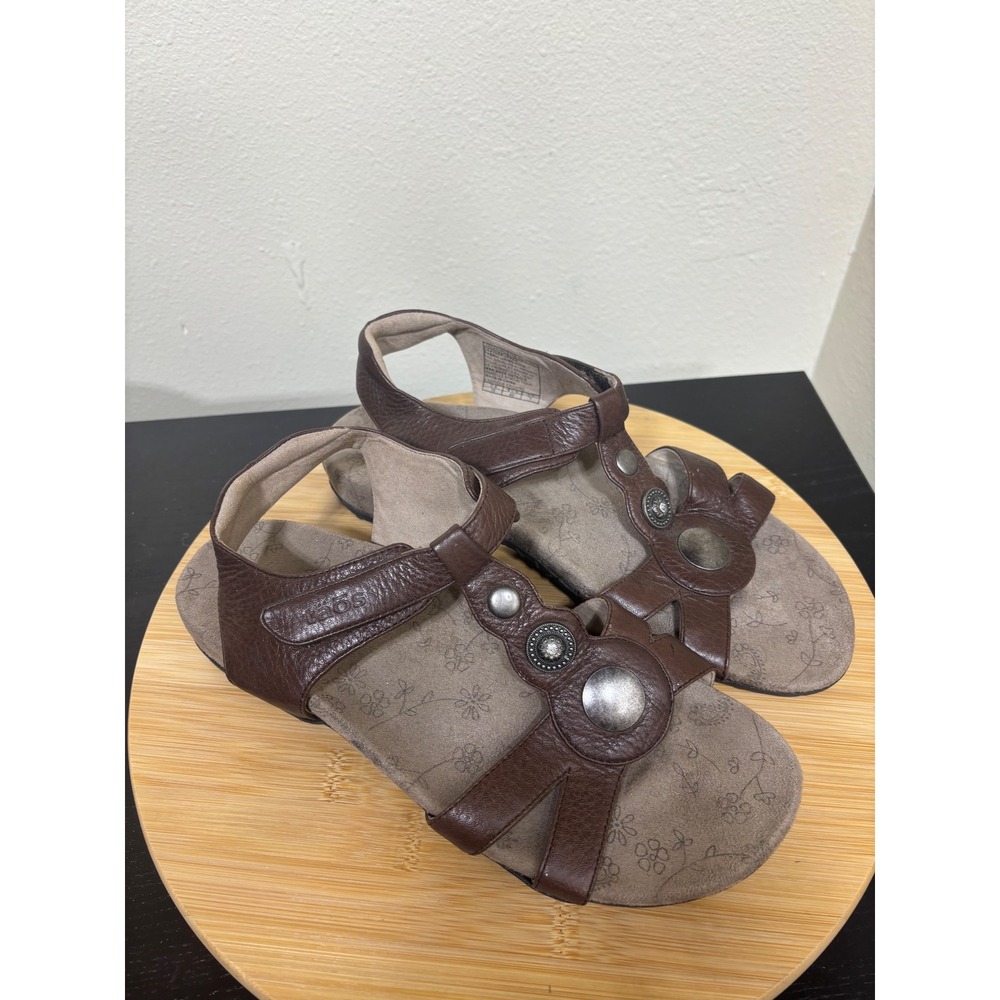 Taos Treasure Leather Sandals Comfort Adjustable Brown‎ Womens Size 10